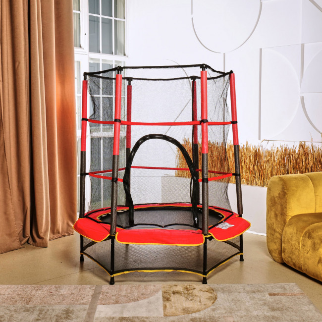 Батут детский DFC TRAMPOLINE-RED 55" с сеткой Батут детский DFC TRAMPOLINE-RED 55" с сеткой