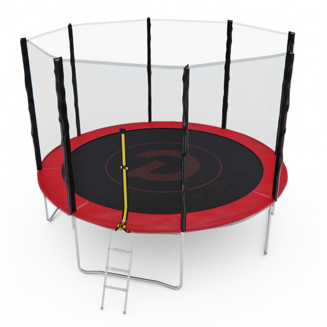 Батут с сеткой DFC PELPO 12ft с лестницей, RED Батут с сеткой DFC PELPO 12ft с лестницей, RED