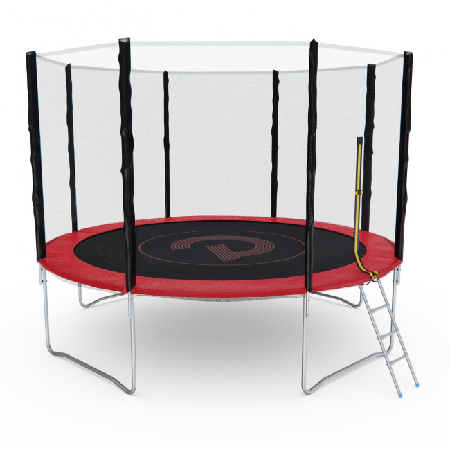 Батут с сеткой DFC PELPO 12ft с лестницей, RED Батут с сеткой DFC PELPO 12ft с лестницей, RED