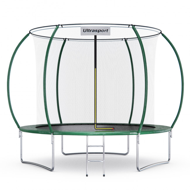 Батут DFC ULTRASPORT 10 ft с внутренней сеткой / лестница в комплекте